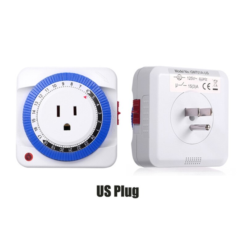 Home Smart Timer Switch Socket 24-Hour Cycle Timing US Plug Time Controller Automatically Power-off Home Improvement