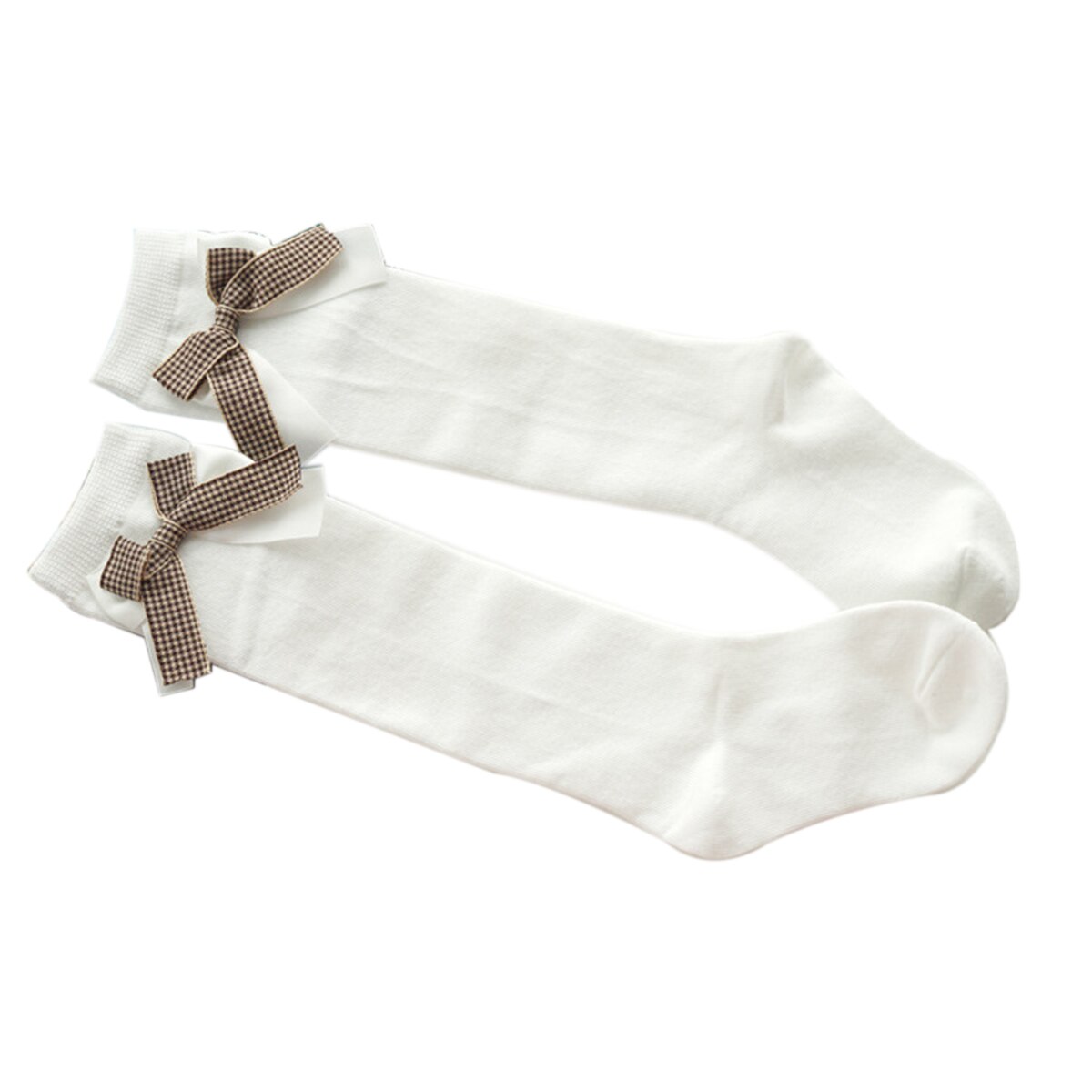 Kinderen Kid Meisjes Effen Kniekousen Peuter Meisje Boog Knoop Herfst Winter Leuke Katoen Antislip Sokken Been warmer 3-10Y: WHITE / 6-10Y