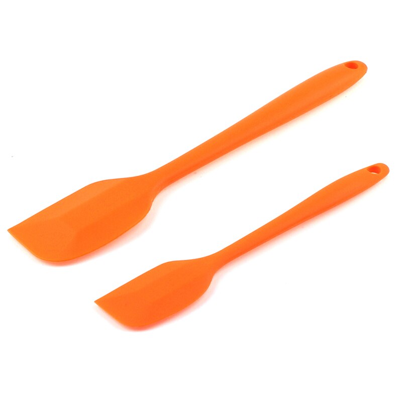 2pc siliconen schrapers beslag schraper borstel boter mixer cake kwasten bak keukengerei room cake spatel mixen: Oranje