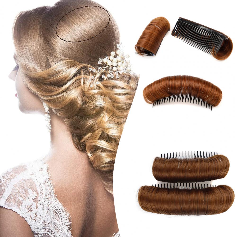 Cojín de peluca para mujer, peine de inserción de fibra de alta temperatura, estable y cómodo, almohadilla de pelo esponjoso Invisible