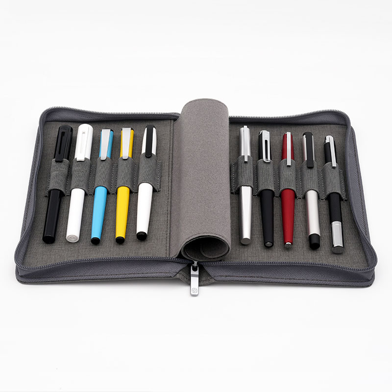 Kaco Pen Pouch Pencil Case Bag Grijs Beschikbaar Voor 10 Vulpen/Roller Pen Case Houder Organizer waterdicht