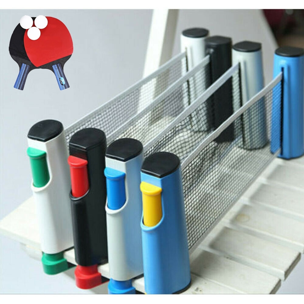 Table Tennis Net Portable Retractable Ping Pong Post Net Rack For Any Table 1 set of table tennis rackets ping pong