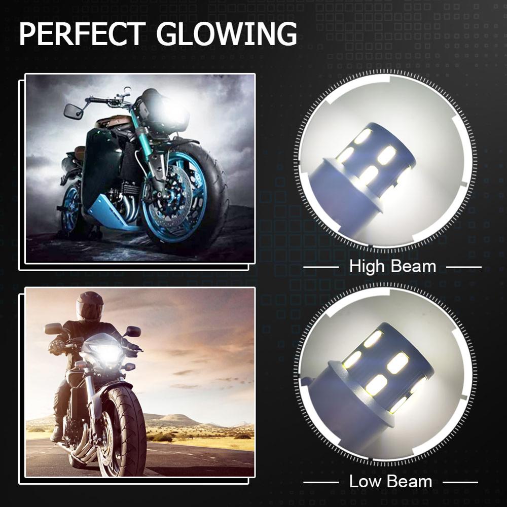 RUIANDSION 1 Pièces 17 Leds 5730SMD Moto Ampoule Phare Moto Cyclomoteur Scooter BA21D AC DC 6V Blanc 6000K Jaune 3000K