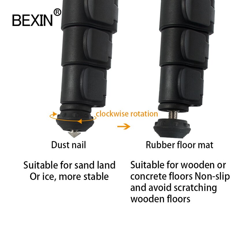 BEXIN portable lightweight 47cm monopod aluminum camera stand P-264 witn phone clip for dslr camera Video