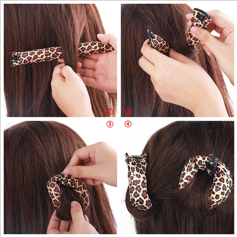 Heatless Magic Krulspelden Soft Sleep Foam Kussen Haar Rollen Te Gebruiken Spons Luipaard Print Haar Rollen Met Knop.