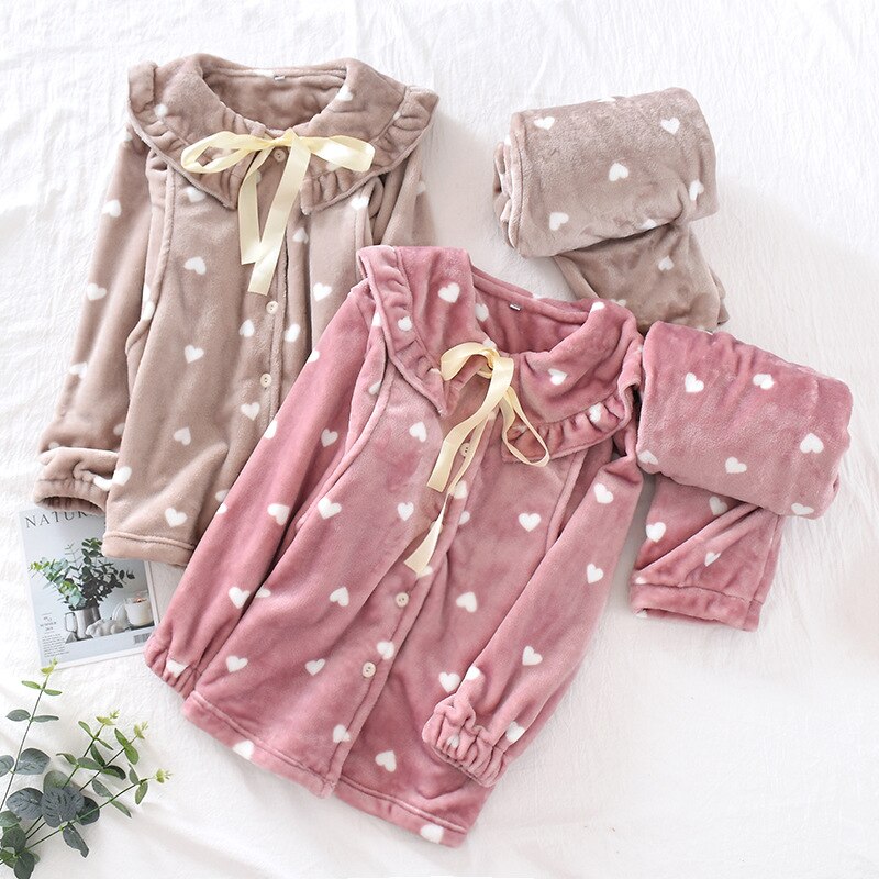 Frauen Pyjama Mutterschaft Schlaf Schwangerschaft Kleidung Herbst Winter Neue Flanell Schwangere Pijama Stillen Nachtwäsche