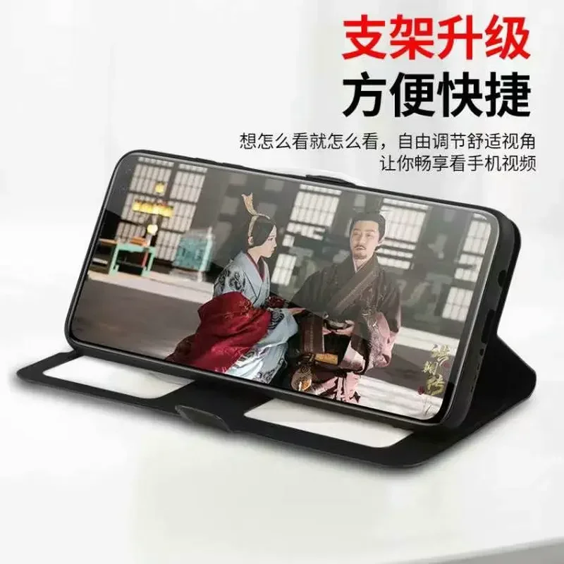 Redmi Note 13 Pro Plus 5G 12 Turbo 14 Luxury Window View PU Leather Case Flip Cover For Xiaomi Redmi Note 13 4G Pro Phone Bags
