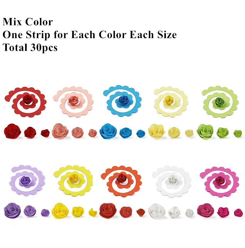30pcs Multi Size Rose Flower Quilling strisce di carta Craft Make Paper Flowers Kit per Scrapbooking Quilling Paper Set