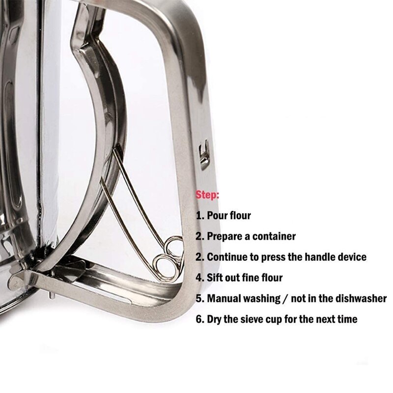 Hand Squeeze Fine Mesh Flour Sifter-Stainless Steel-3 Pieces-Powdered Sugar Sifters DIY Baking Tools