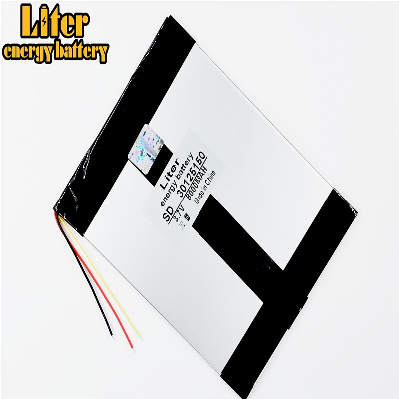 Li-po 3 lijn 3.7 V, 8000 mAH (polymeer lithium-ion batterij) li-ion batterij voor tablet pc 7 inch 8 inch 9 inch 30125150