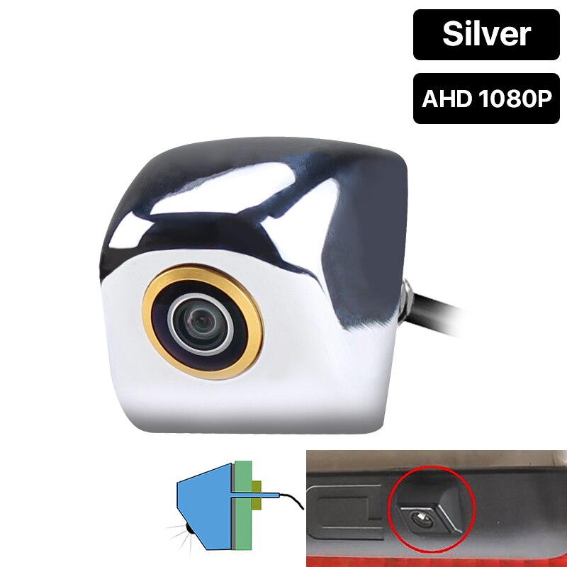Greenyi Gouden Lens Hd 720/1080P Ondersteboven Installeren Voertuig Reverse Backup Parkeergelegenheid Camera Voor Android Dvd ahd Monitor: Silver 1080P