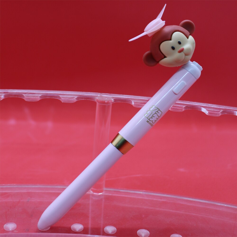 Fan Pen 180 Degree Rotated Cartoon Mini Fan with Metal Ballpoint Pens: Pink
