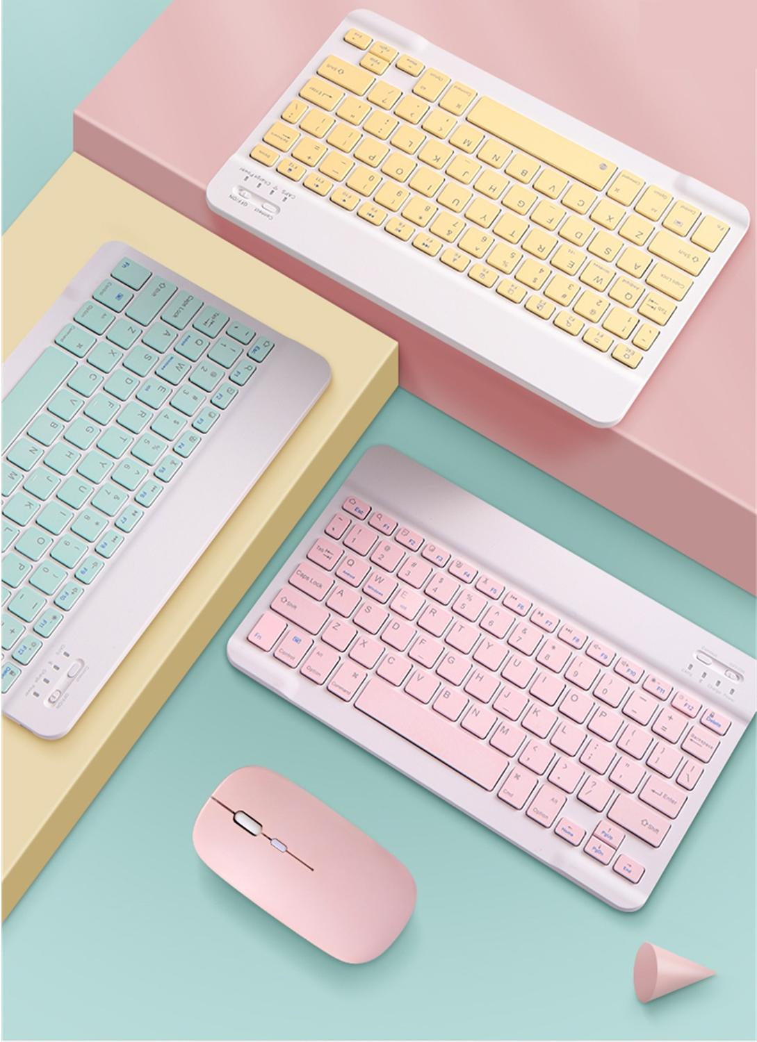 Clavier et souris Bluetooth colorés, pour tablette Samsung Android, iPad 9.7 10.5