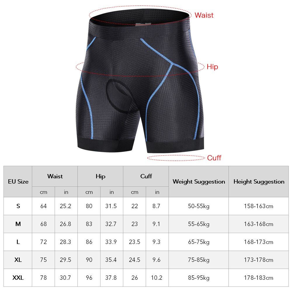Hommes vélo rembourré Shorts anti-dérapant jambes poignées cyclisme 3D sous-vêtements rembourrés vélo rembourrage équitation vélo sous-vêtements Shorts cyclisme