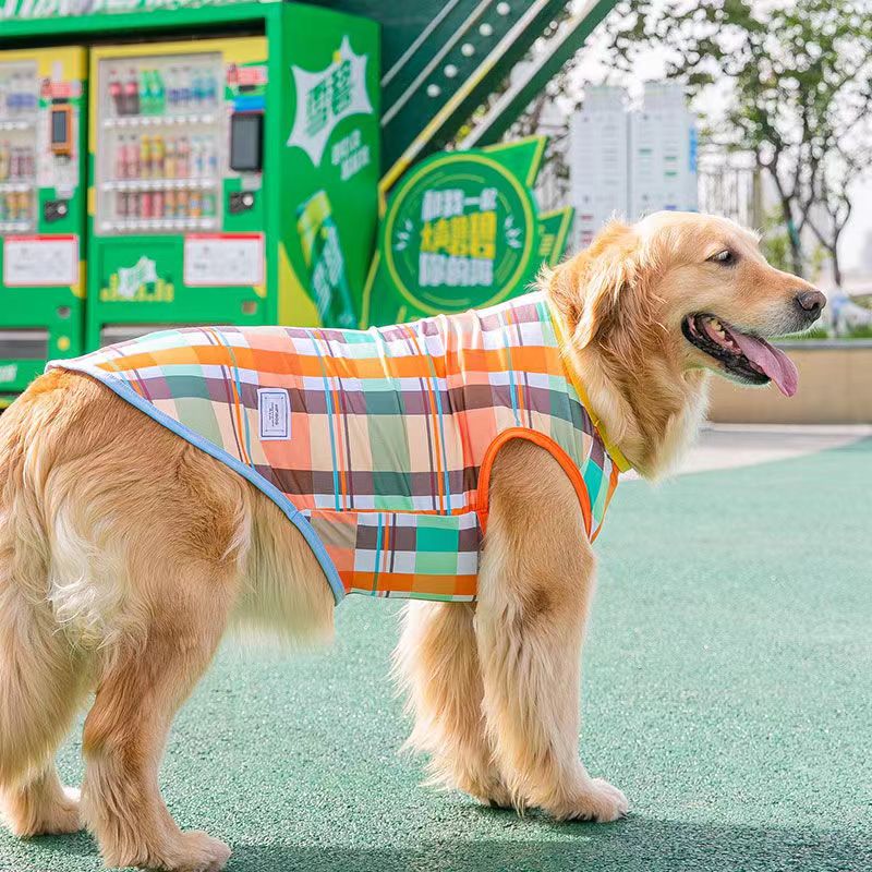 Big dog summer thin section full printed vest Labrador golden retriever summer style medium large dog summer clothes: 4 / 7XL
