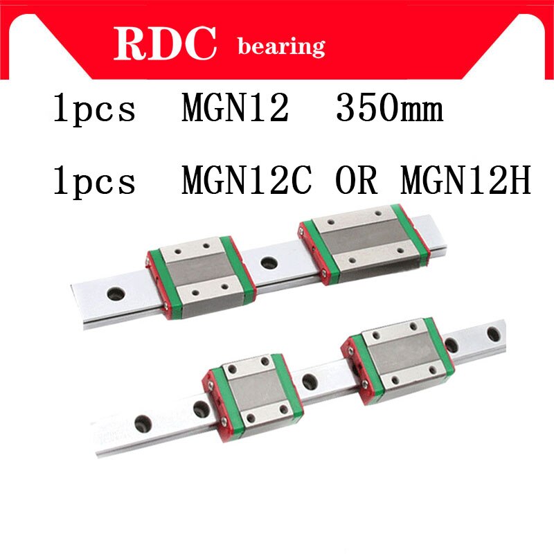 1,2,3pcs 12mm Linear Guide MGN12 L= 350mm linear rail way + MGN12C or MGN12H Long linear carriage for CNC XYZ Axis