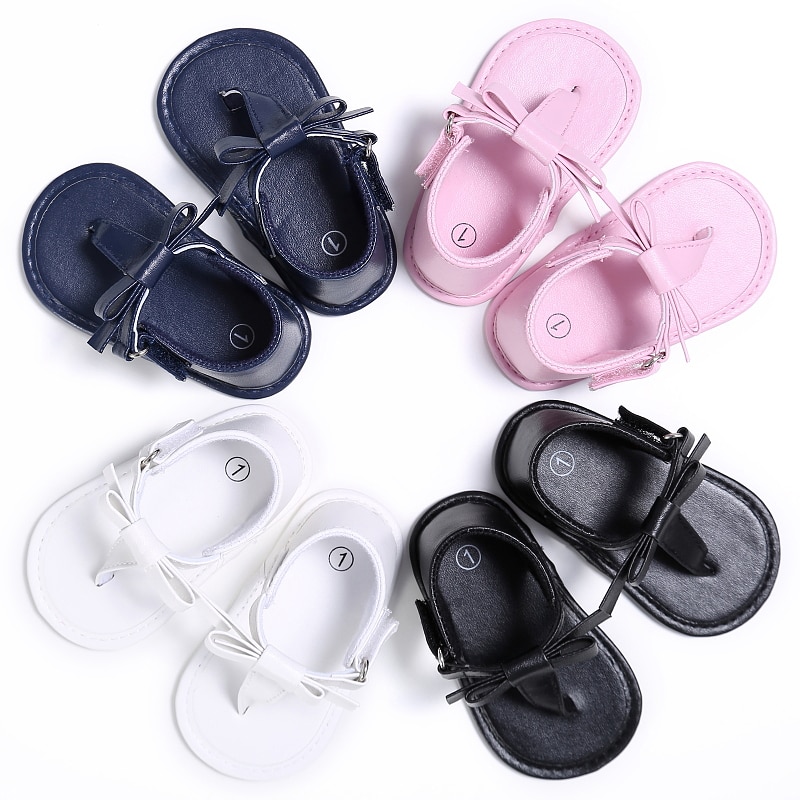 sommer Baby Mädchen Schuhe Flip-Flops Bowknot Weiche Baby Sandalen Schuhe 4 Farben Für Baby 0-18Months