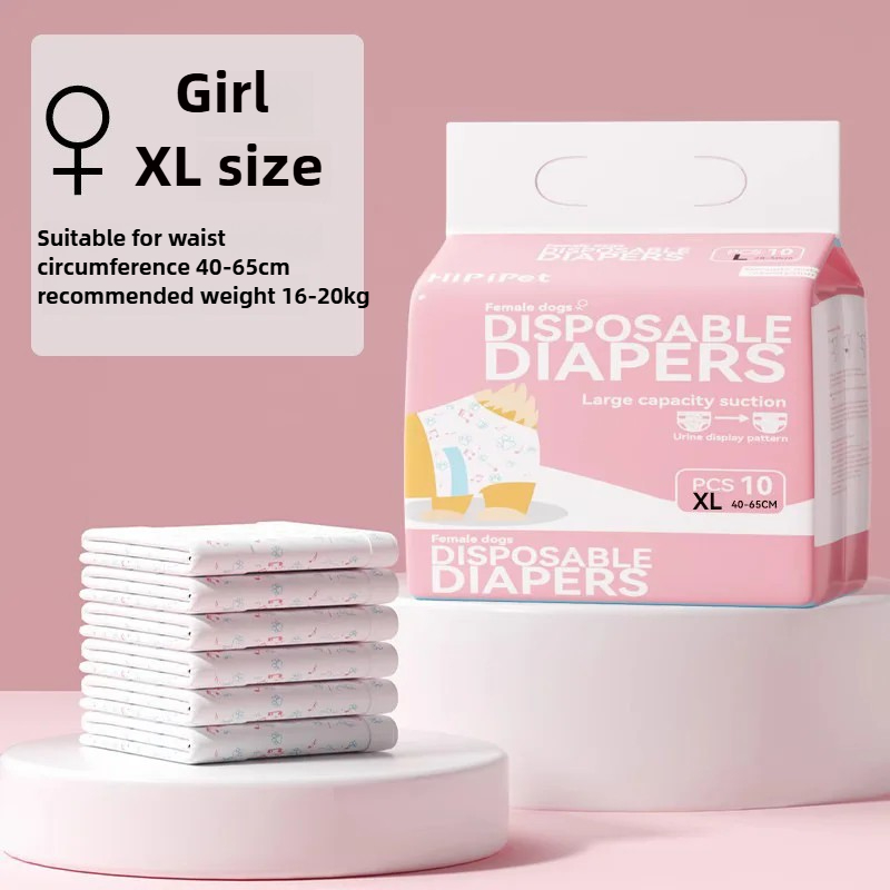Dog pull-up pants female dog special pet diapers diapers female dog sanitary napkins aunt menstrual pants physiological pants: Gold