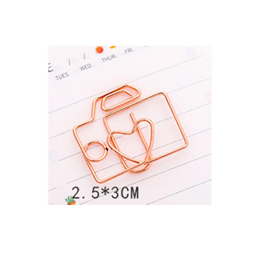 50pcs/lot Kawaii And Cute Planner Tools Metal Mini Clips Photos Stationery Metal Binder Clips: Camera