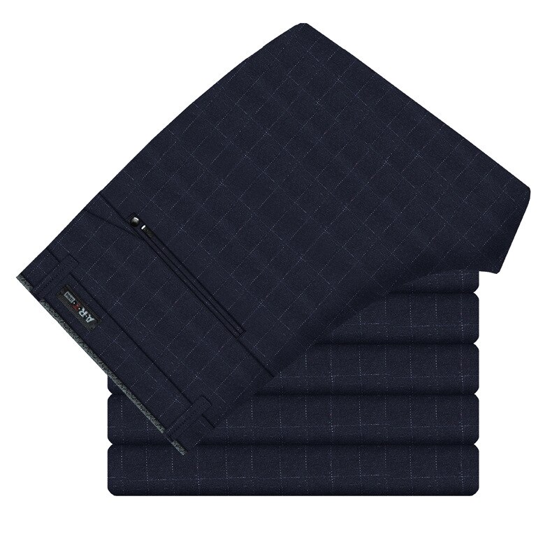 Icpans Fomal Pak Broek Mannen Zomer Kantoor Jurk Broek Heren Kleding Straight Plaid Pak Broek Bruiloft: 9139 blue / 31