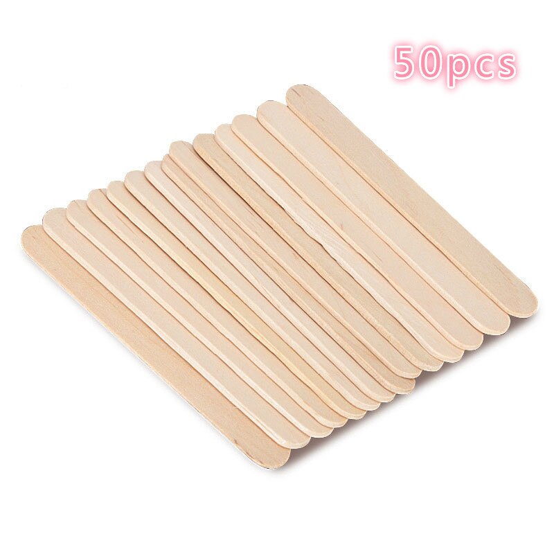 50/100 stuks ijsstokjes, natuurlijke houten stokjes, ijslepel, handwerk, kunstlolly's, ijsvormpjes, doe-het-zelfbenodigdheden: 50 stuks