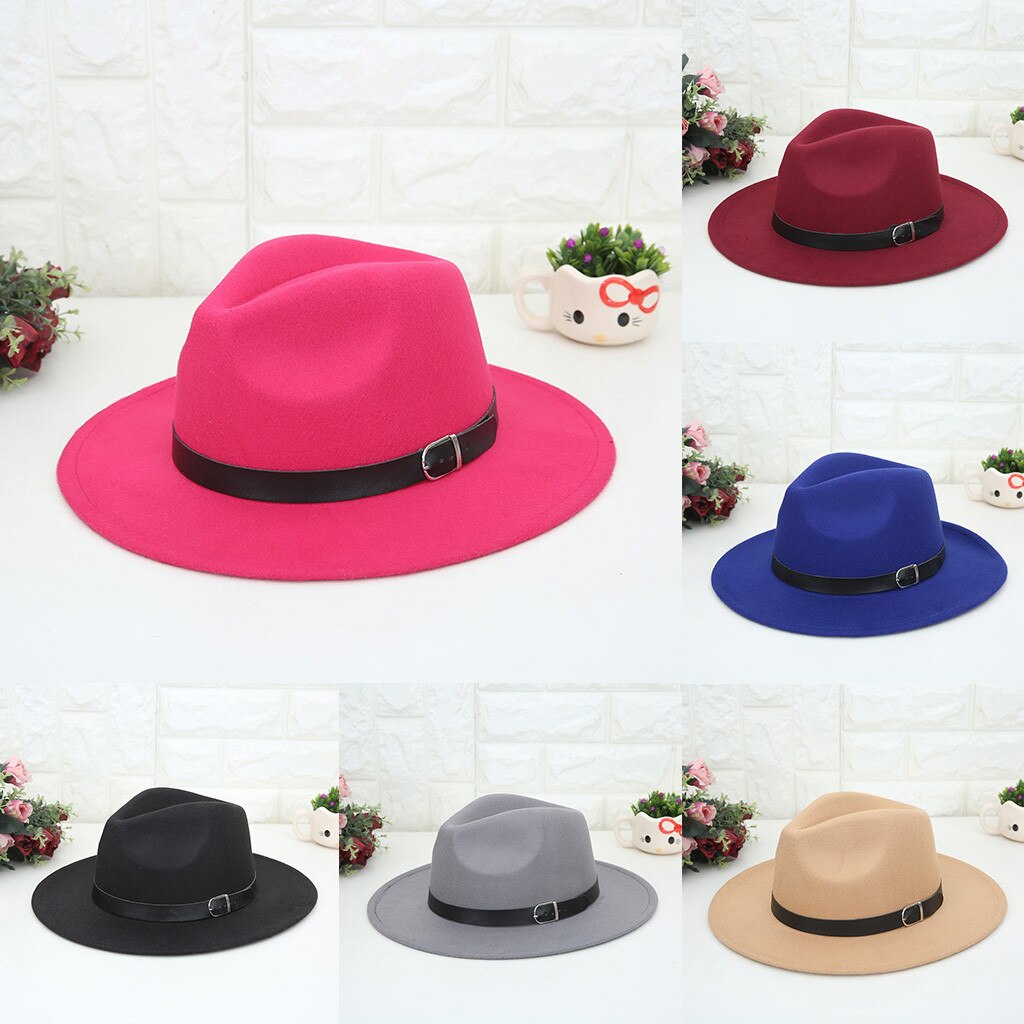 Special Felt Hat Women's Crushable Wool Felt Outback Hat Panama Hat Wide Brim with Belt Hat Chapeau Femme feutre