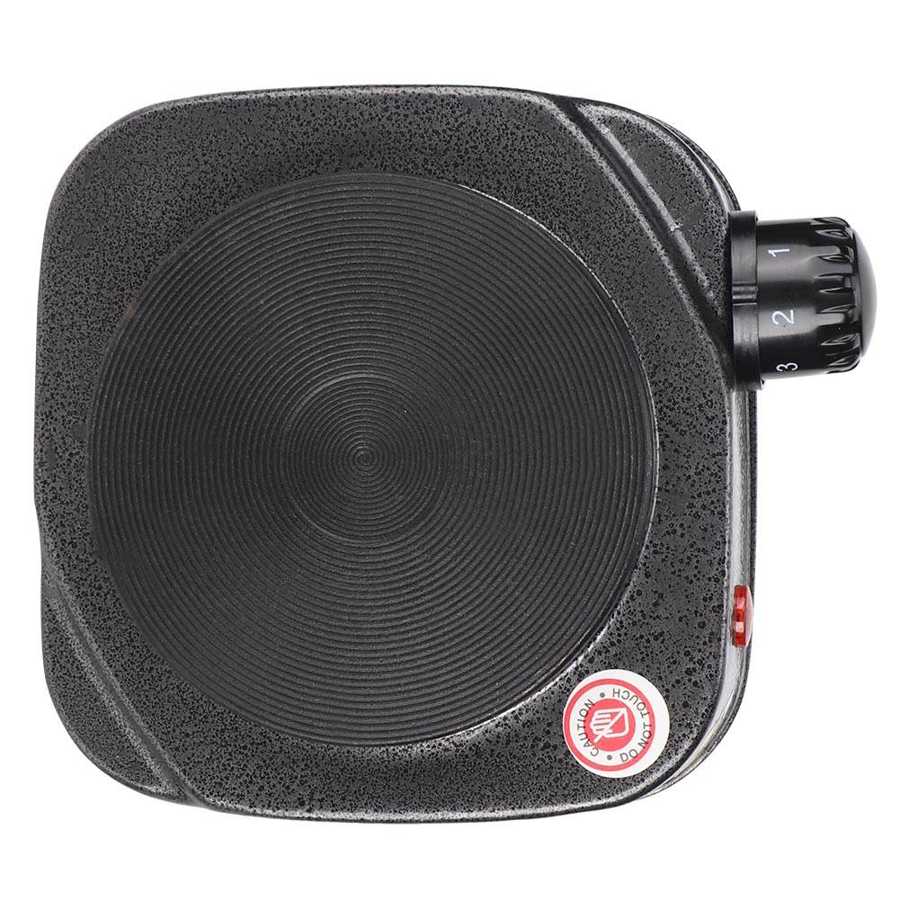 Mini estufa eléctrica, placa calefactora de café y té, multifunción, color gris plateado, 220-230V, enchufe europeo