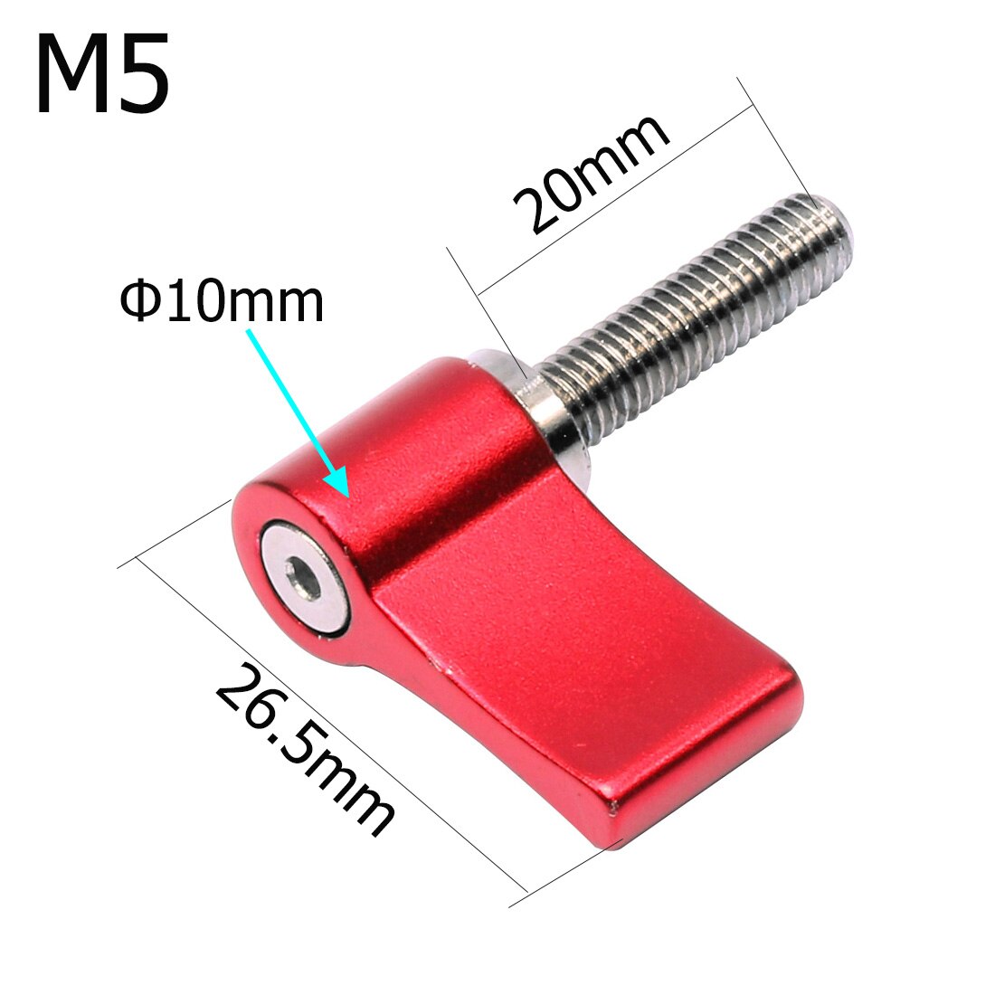 アルミ合金 L 型 M4x17 M5x20 調整ネジハンド調整可能なネジため一眼レフカメラ写真アクセサリー: M5x20 Red