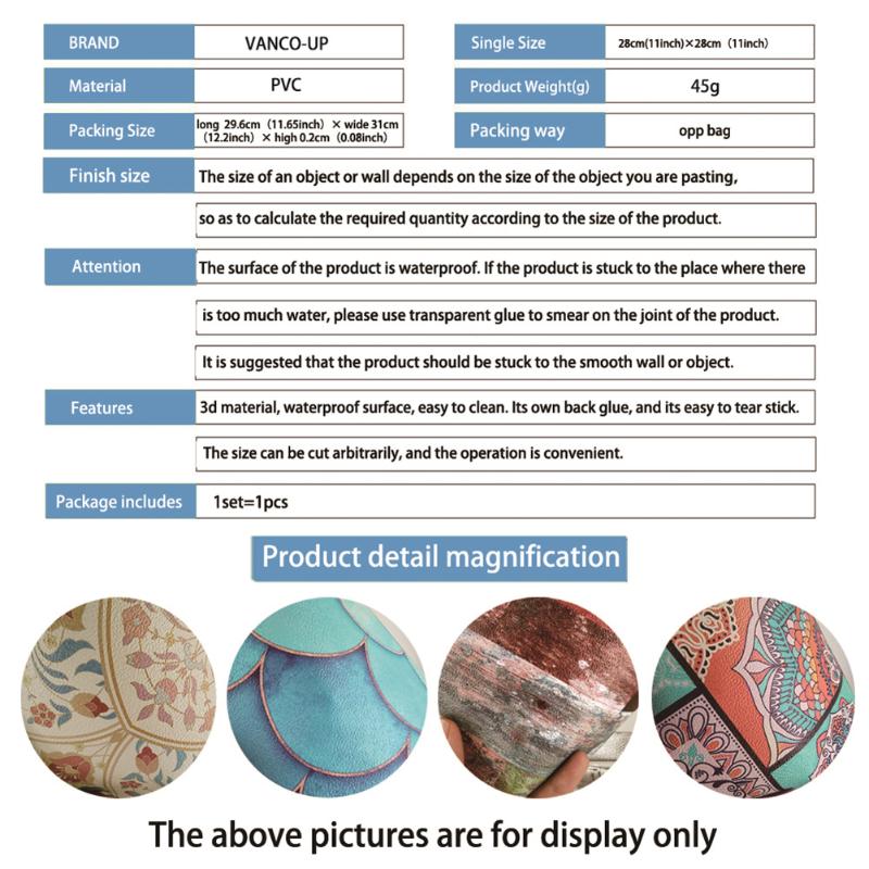 Nordic Wall Stickers Kitchen Bathroom Tile 3D Wooden Pattern Wall Tile Stickers Waterproof Self-adhesive Decal