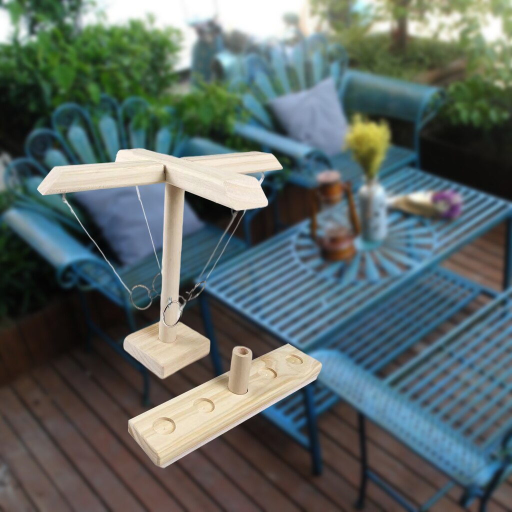 Outdoor Ring Gooien Spel 4 Speler Houten Haak En Schieten Ladder Schieten Board Game Party Bar Drink Shop Leisure Speelgoed leeftijd 14 +: light wood