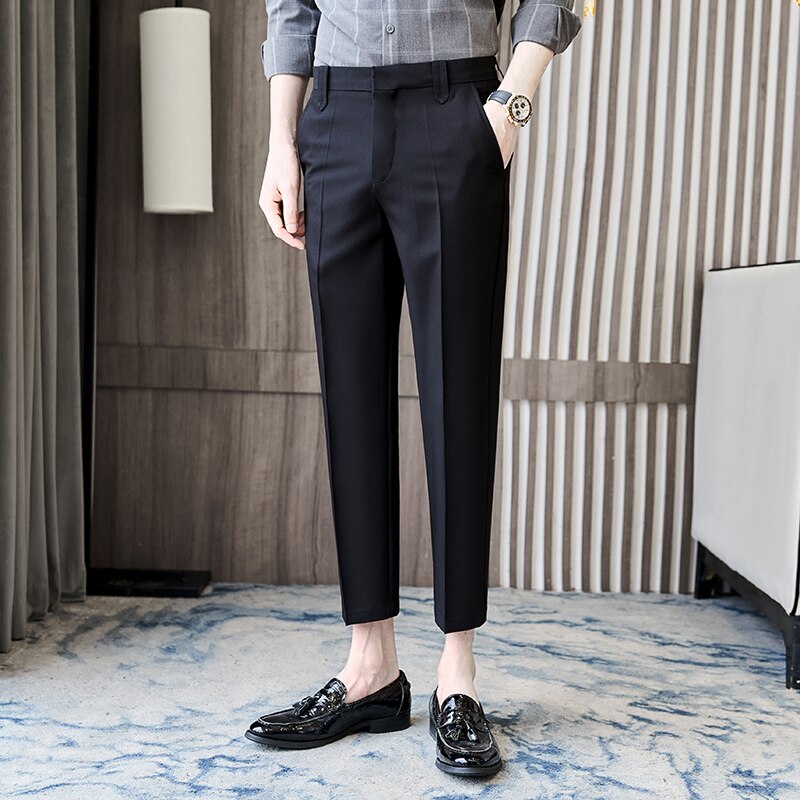 Herren Karohose Aus Baumwolle – Klassische Business-Hose, Normale Passform, Für Herbst/Winter