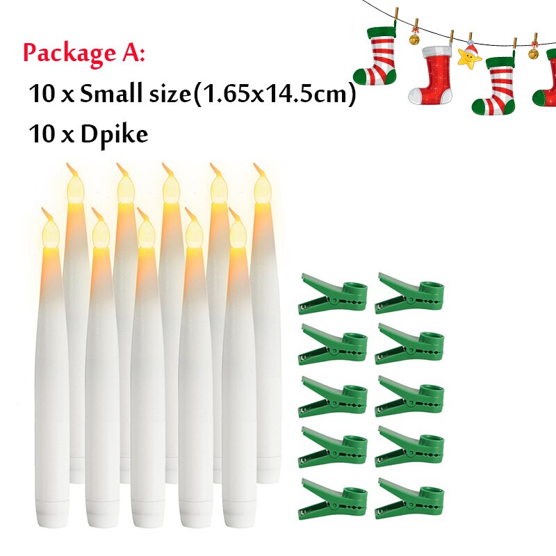 Bougies à piles de nouvel an | Bougie conique sans flamme, télécommande sans fil, pour maison, fête d'arbre de noël, de mariage: Package A