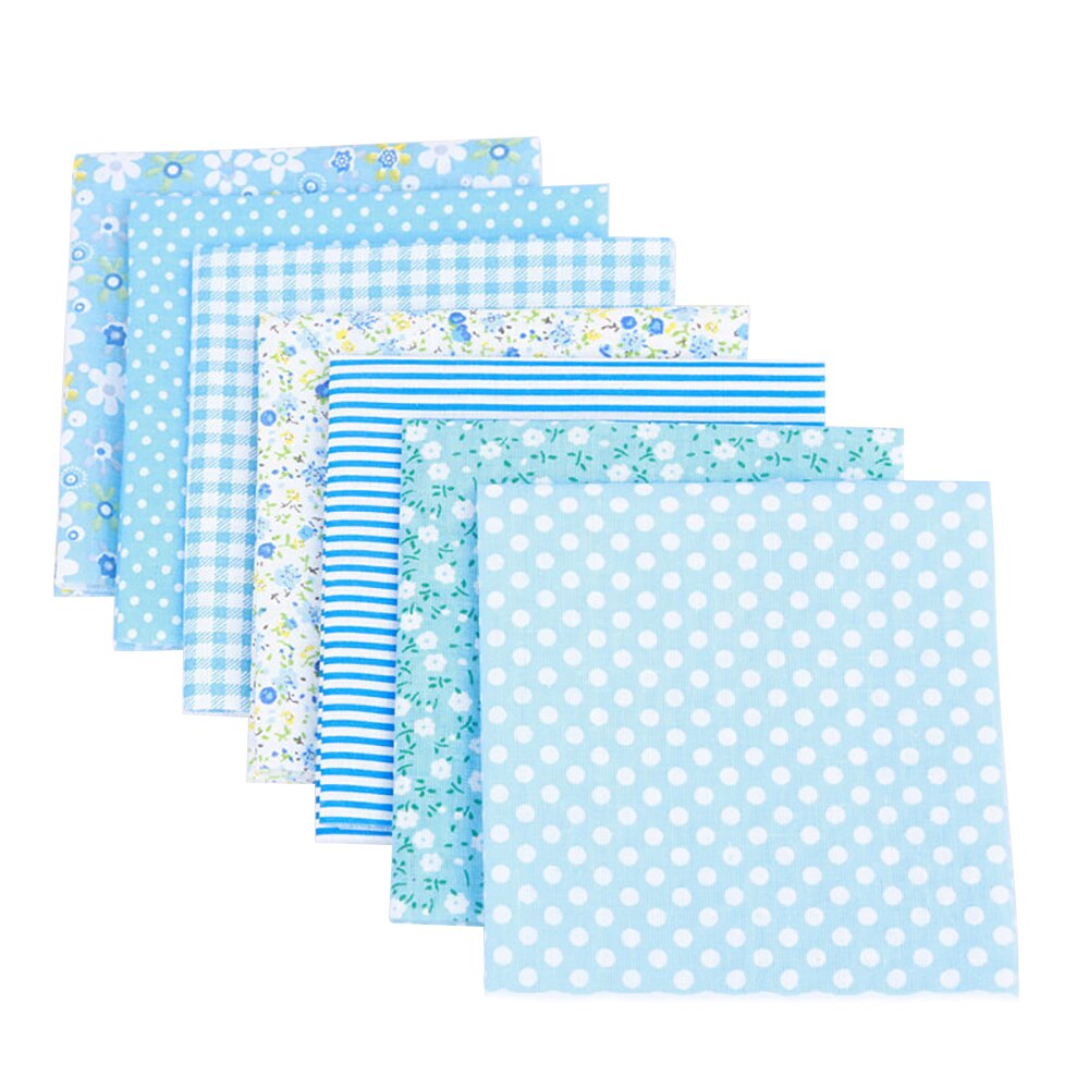 7 unidades/juego de tela de algodón para manualidades, paño liso, estampado Floral, cuadrado, 25x25mm
