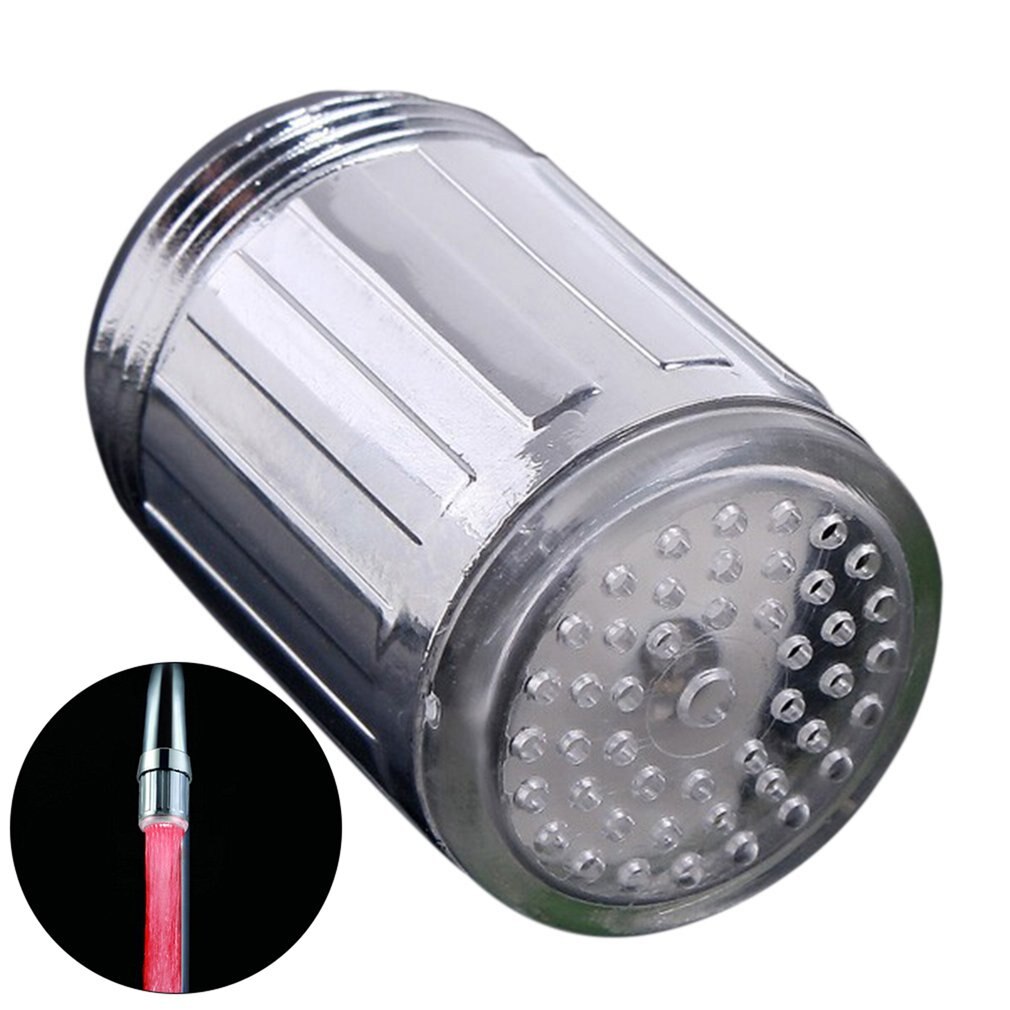 Lyser upp led vattenkran bytande glöd kök dusch kranvatten sparande nyhet självlysande kran munstycke huvud badrumslampa: Röd led