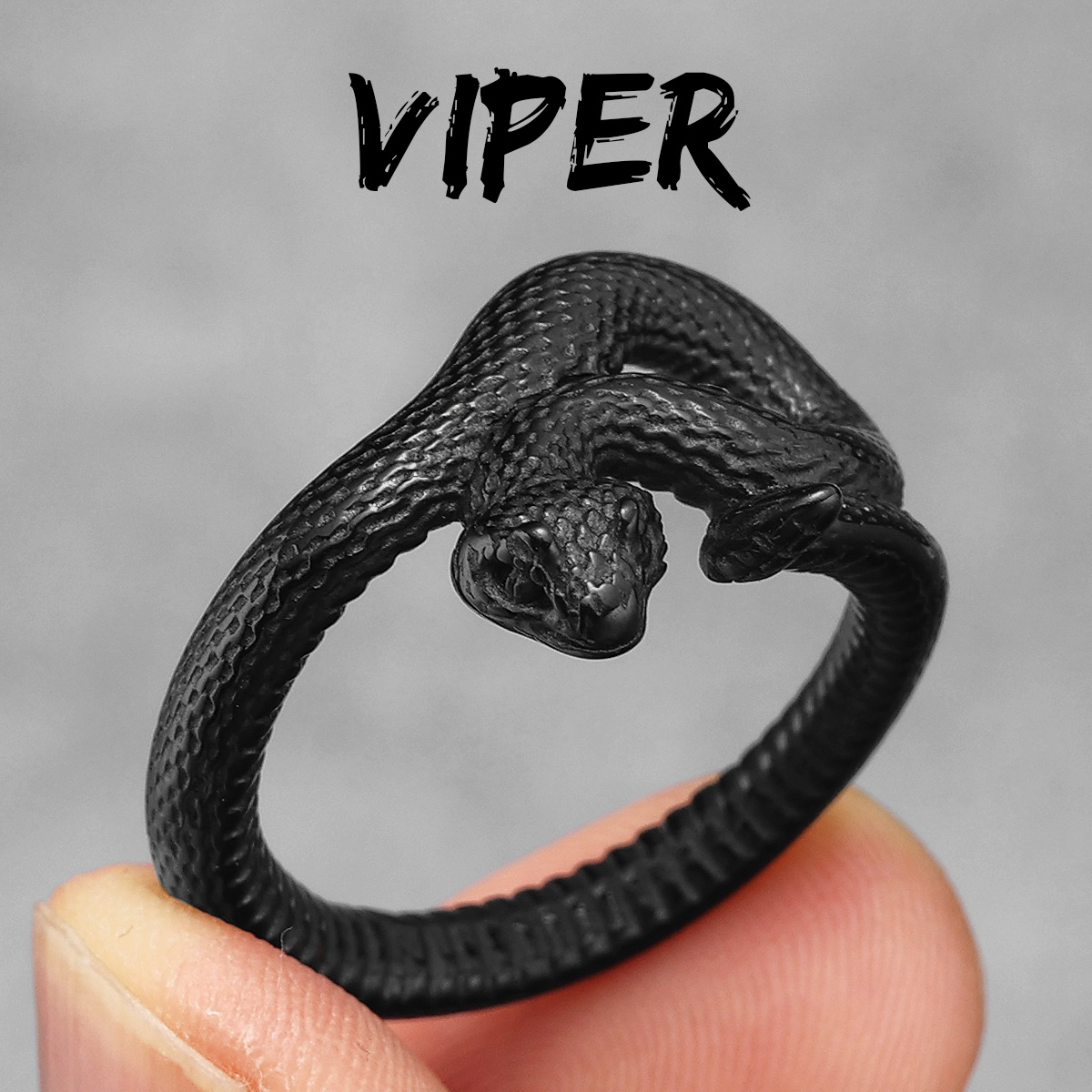 Anillos de acero inoxidable para hombre, Viper Animal, serpiente, Punk, para mujer, joyería de para motorista, de Halloween,: 10 / Verde