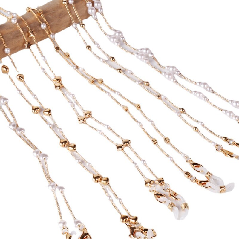 Ins Очки Цепи Parel Ster Anti-Verloren Lanyard Chain Liefde Kralen Ketting Temperament Masker Ketting