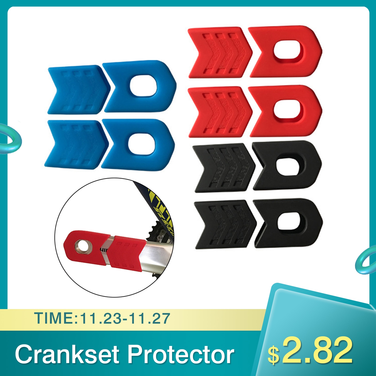 Crank Beschermhoes Fietsaccessoires Crankstel Protector MTB Mountainbike Gear Crank Rubber Beschermhoes