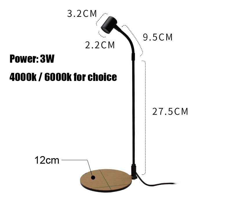 Mikro landskab plante lampe led lys wabikusa mini nano natur træ akvarium vand plante vokse led lys: S størrelse 3w 4000k
