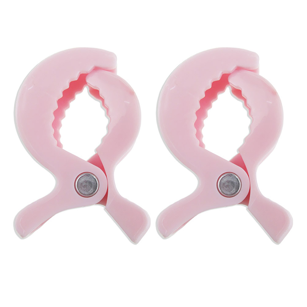 Pinza de cocodrilo para cochecito de bebé, 2 uds., Clip portátil para cochecito, gancho para asiento de coche de bebé, Clips, accesorios de cochecito de bebé: Light Pink