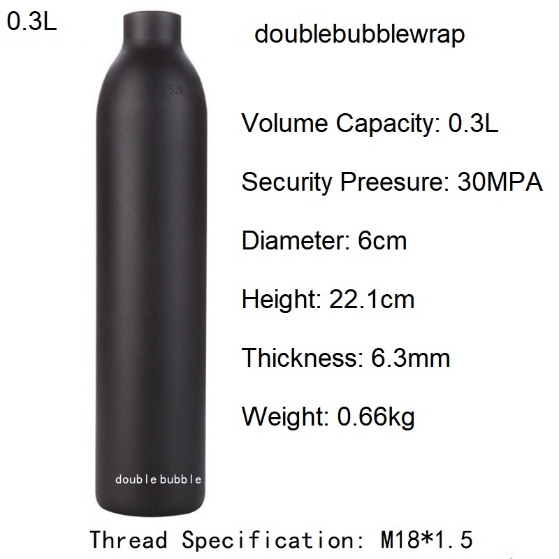 Tanque de botella de aluminio de 0,22l-0,5l, cilindro de tanque de 4500 PSI, planta de acuario de buceo, tanque de CO2, rosca de tanque de oxígeno de buceo M18 * 1,5: Verde