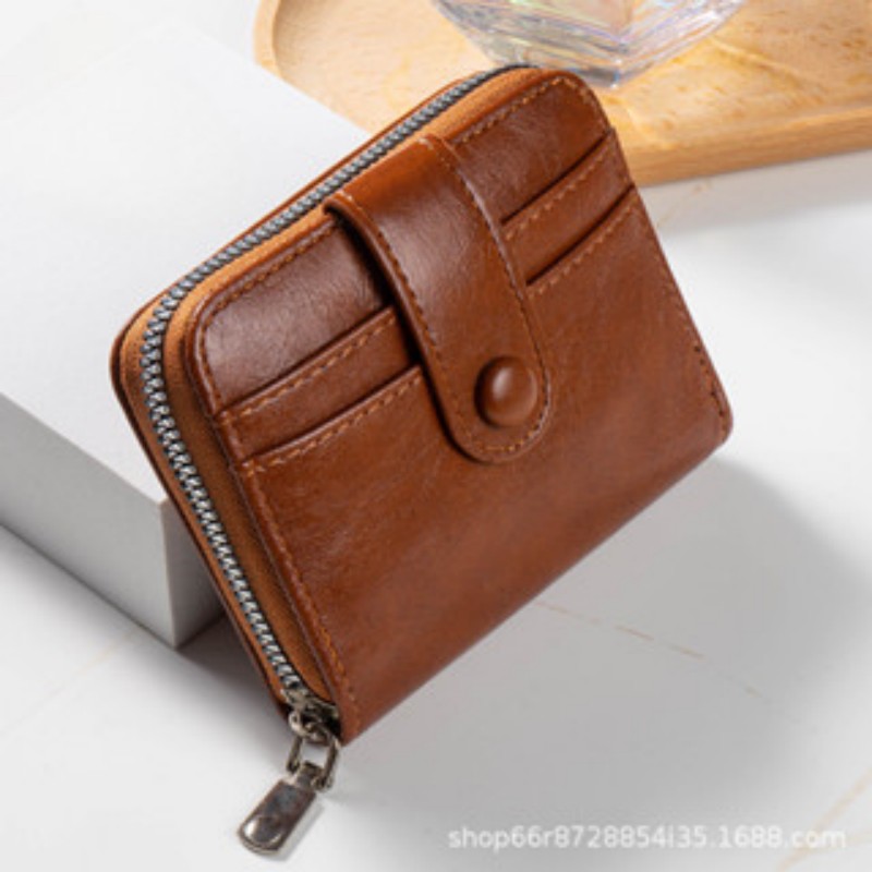 Neue europäische und amerikanische im Retro-Stil, einfache und schöne modische Kartenhalter-Geldbörse, Unisex und beliebt: Brown