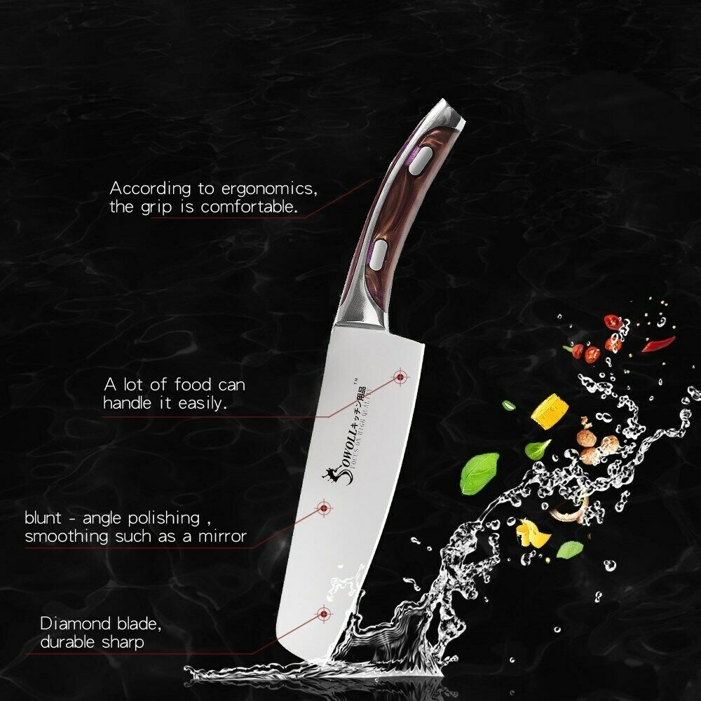 3Pcs/Set Chinese Chef Knife Set Stainless Steel Utility Kitchen Knife Meat Fish Vegetables Slicing Sharp Kitchen Knives Set