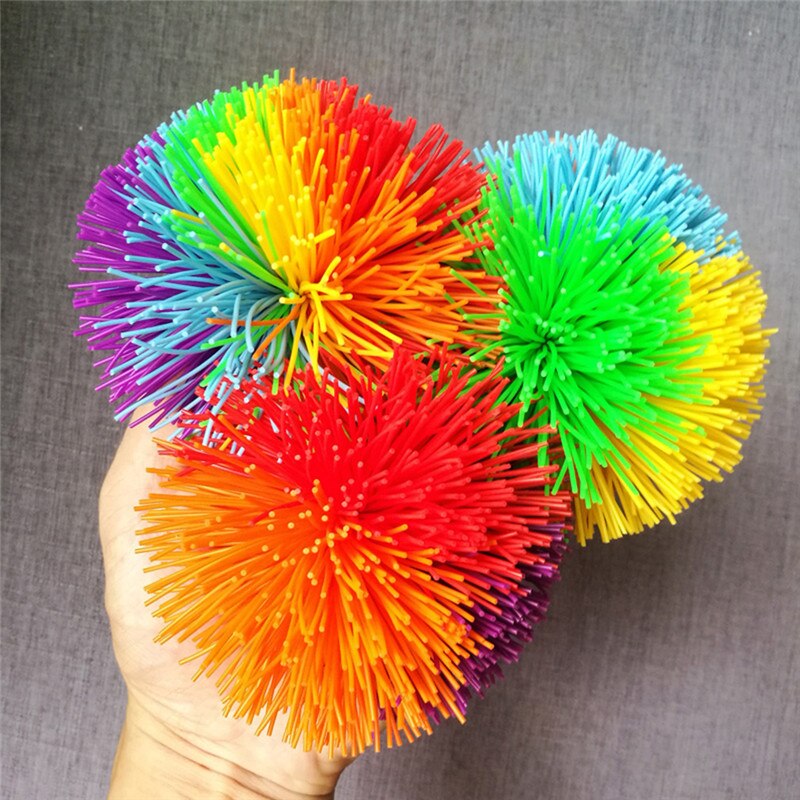 Anti-Stress 6 Cm/9 Cm Regenboog 1 Pcs Anti-Stress Regenboog Fidget Zintuiglijke Koosh Bal Speelgoed baby Grappige Elastische Ball Stress Relief Kids