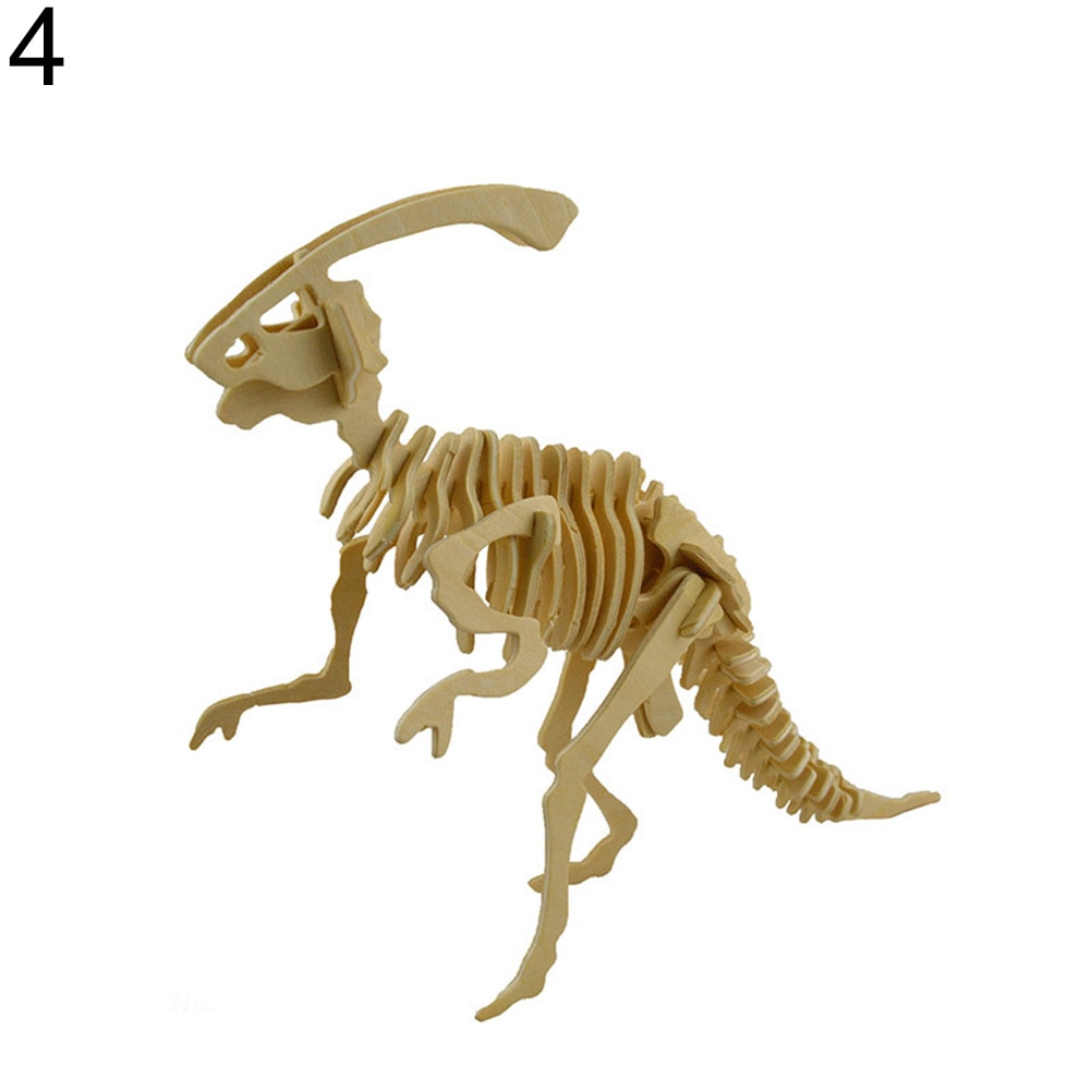 Bricolage dinosaure Puzzle 3D tridimensionnel en bois enfants jouets éducatifs élèves à la main matériaux pour les enfants: 4