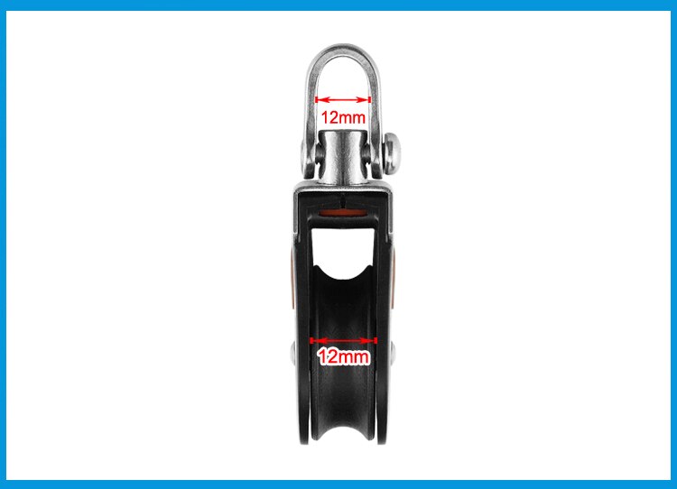 1500Lbs Load Capacity Sheave Block Universal Head Single Pulley Swivel Sailboat Plain Bearing Block Rope Runner Boat Accessories