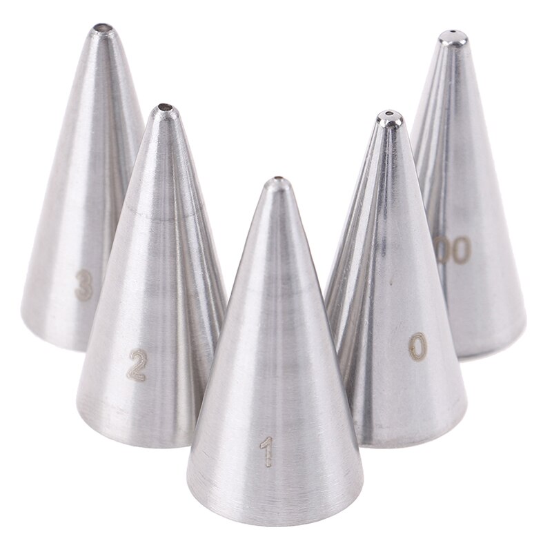 3/5 pièces/ensemble rond trou fin glaçage tuyauterie NozzlesCake décoration buse crème conseils décoration pâtisserie outils: 5pcs