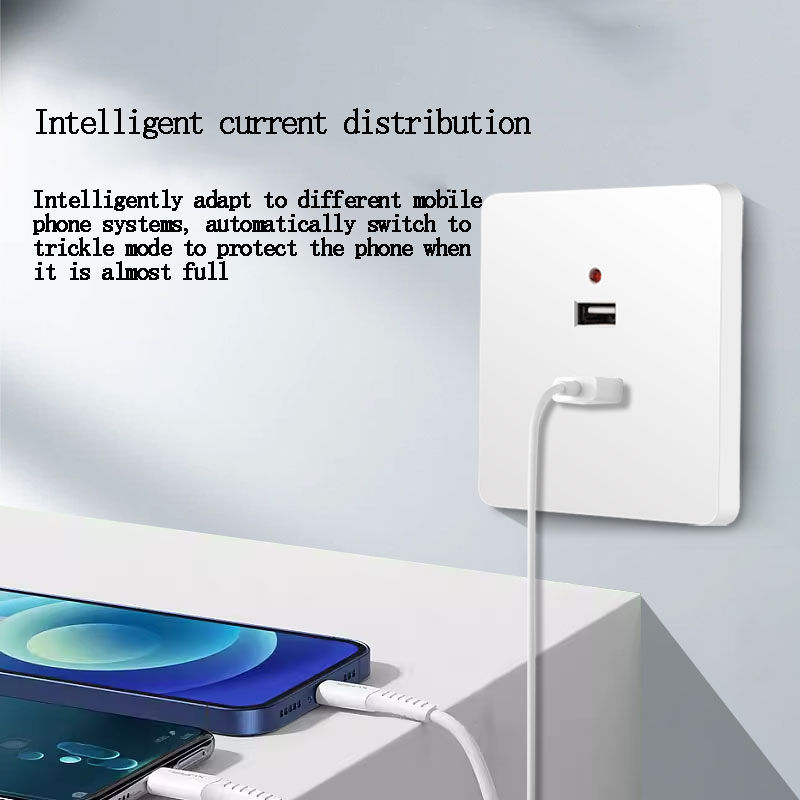 Panel de carga USB tipo c de 2/3/4 puertos montado en superficie, enchufe USB de 220v a 5v, panel integrado oculto en pared, 86 tipos