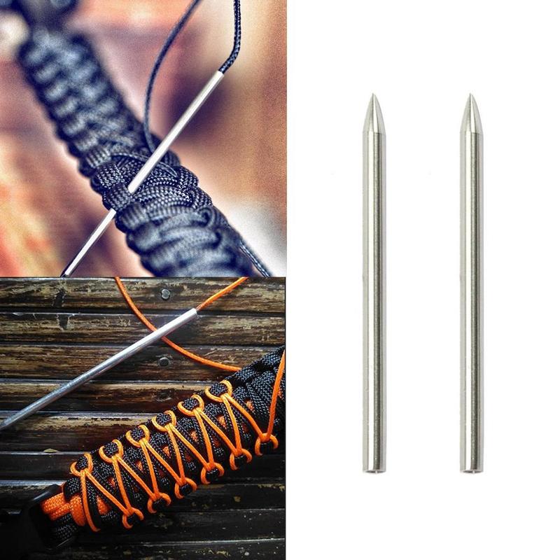 2pcs 550 Paracord Fids Lacing Stitching Weaving Needles Steel Strings Stainless Paracord For Laces Works Z7P0