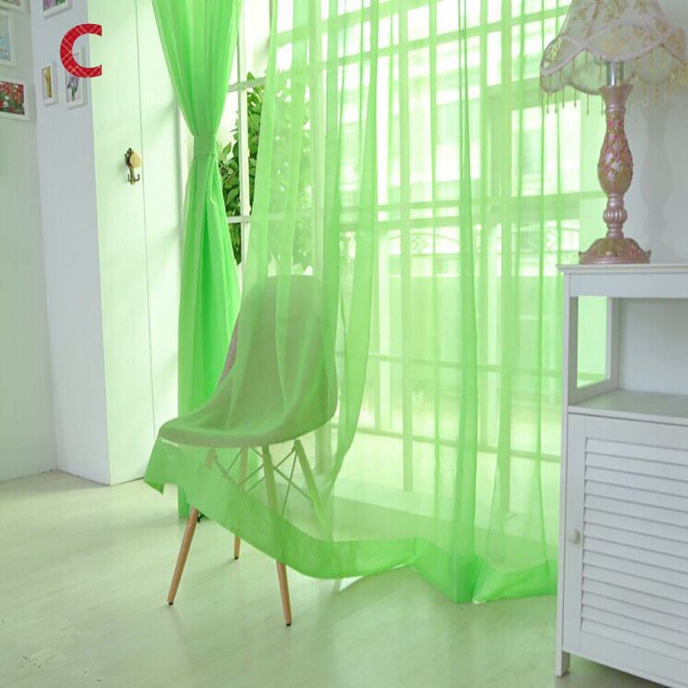 Pure Kleur Tulle Deur Gordijn Europese en Amerikaanse stijl Screening Solid Drape Panel Sheer Tulle Voor Woonkamer/ C