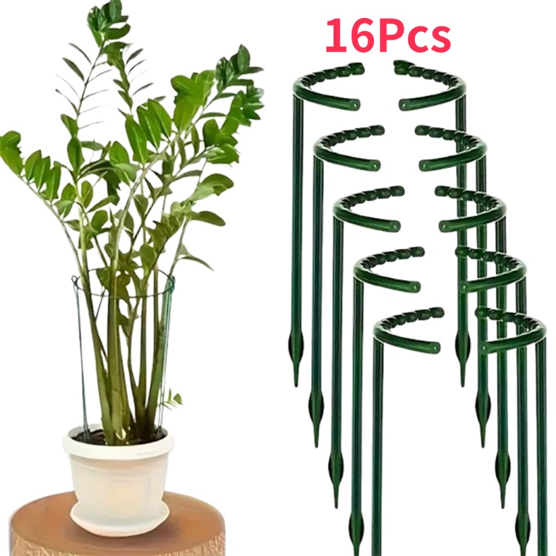 1/4/8/16 Plastic Plant Support Pile Stand Plant Support Pile for Flowers Greenhouses Arrangement Fixing Rod Holder Garden Tools